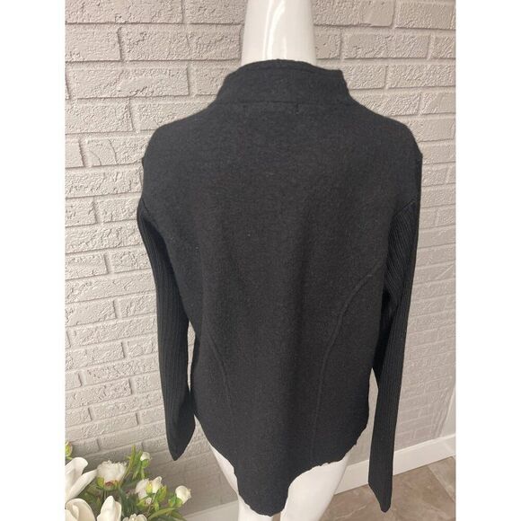 Sarah Spencer Women Black Wool Long Sleeve Lace-Up Detail Sweater Size XL - Picture 6 of 10